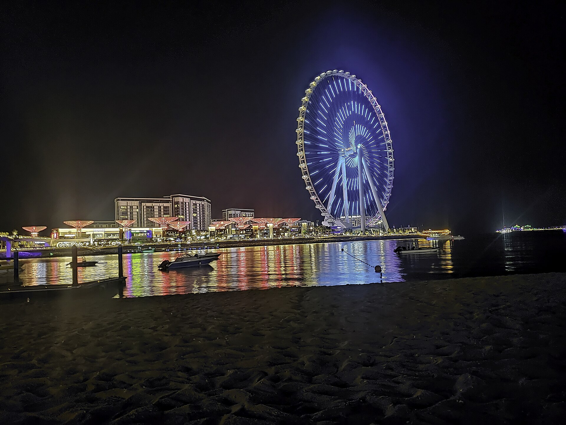 Dubai Marina illuminated at night