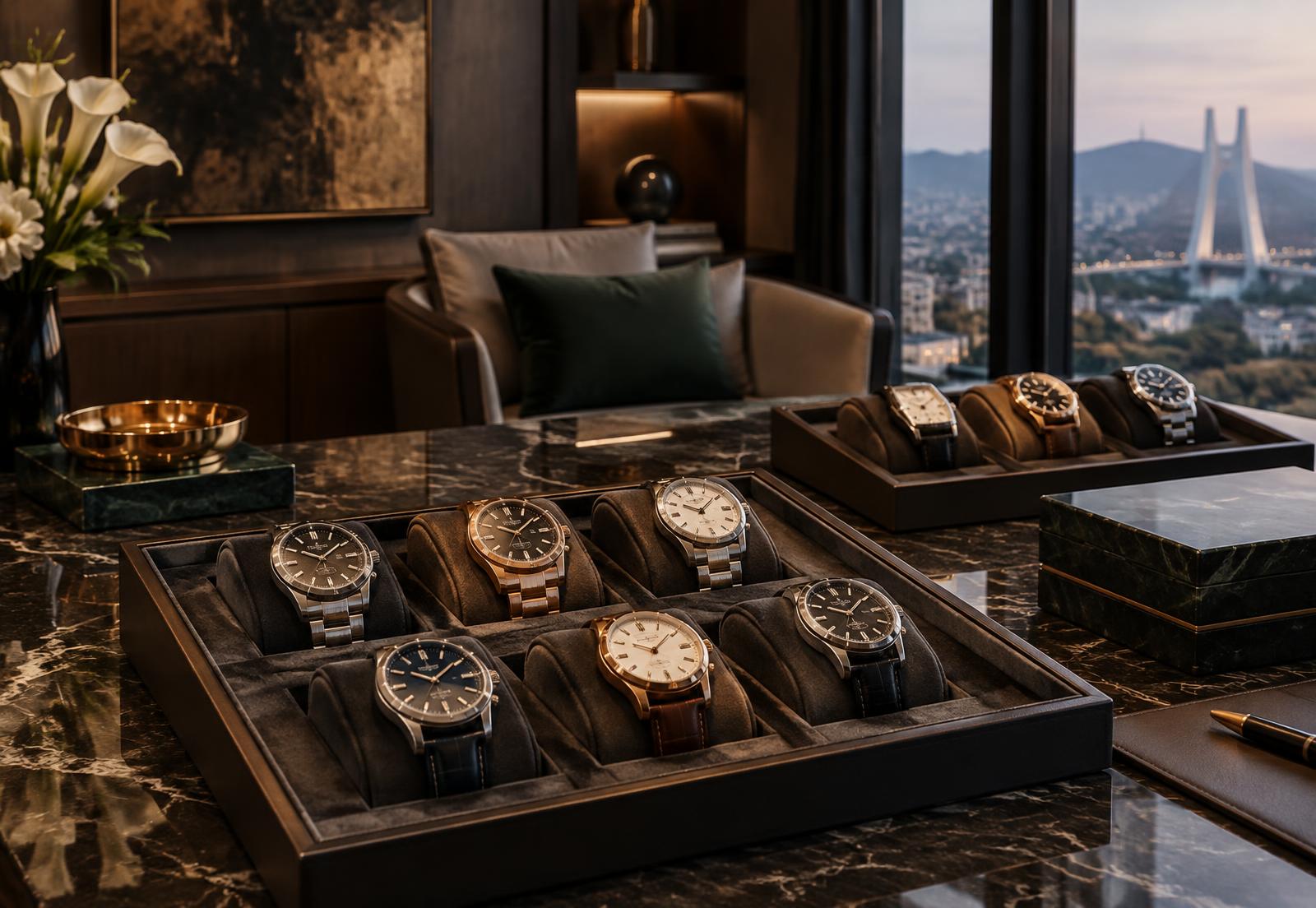 Illustrative private viewing of prestige watches
